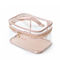 Logo Custom Pink Clear Handle lava el bolso cosmético del PVC