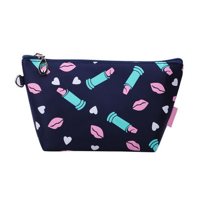 Bolso de encargo impermeable del maquillaje de la PU de la novia de la suposición de la impresión