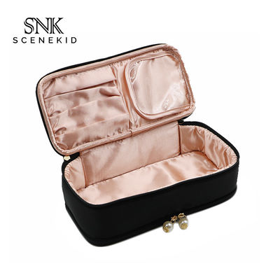 Bolso adaptable del maquillaje del artículo de tocador del cordón del bolso de Foldabel de la capacidad grande