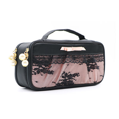 Bolso adaptable del maquillaje del artículo de tocador del cordón del bolso de Foldabel de la capacidad grande