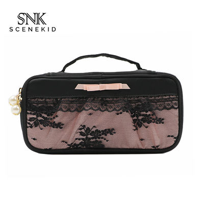 Bolso adaptable del maquillaje del artículo de tocador del cordón del bolso de Foldabel de la capacidad grande
